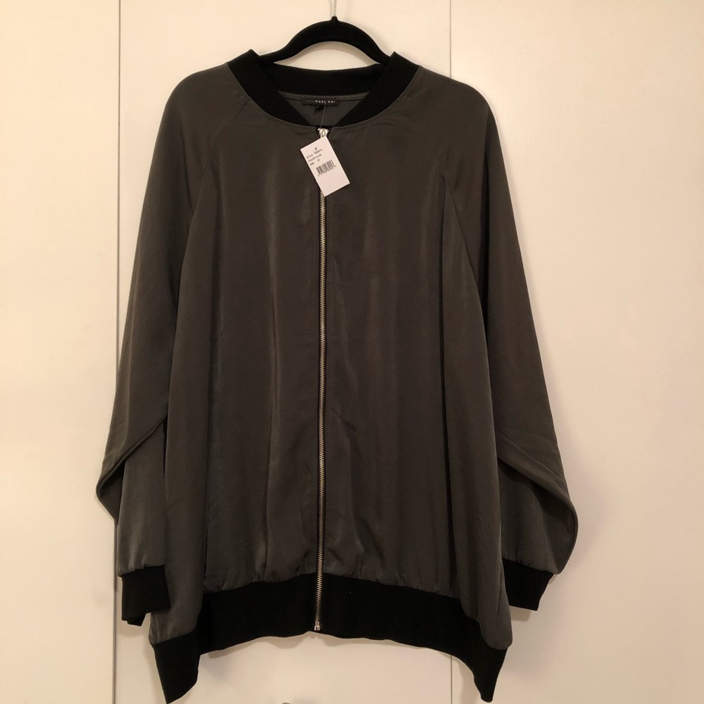 West Kei Thin Bomber Jacket Olive Green Size 3X